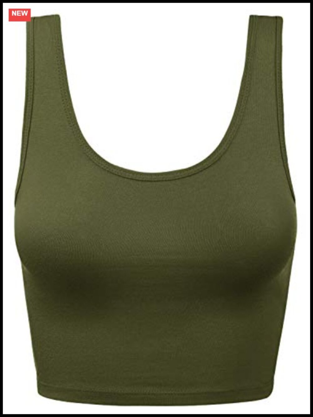 Sleeveless Racerback Crop Tank Top Cotton Spandex Scoopneck